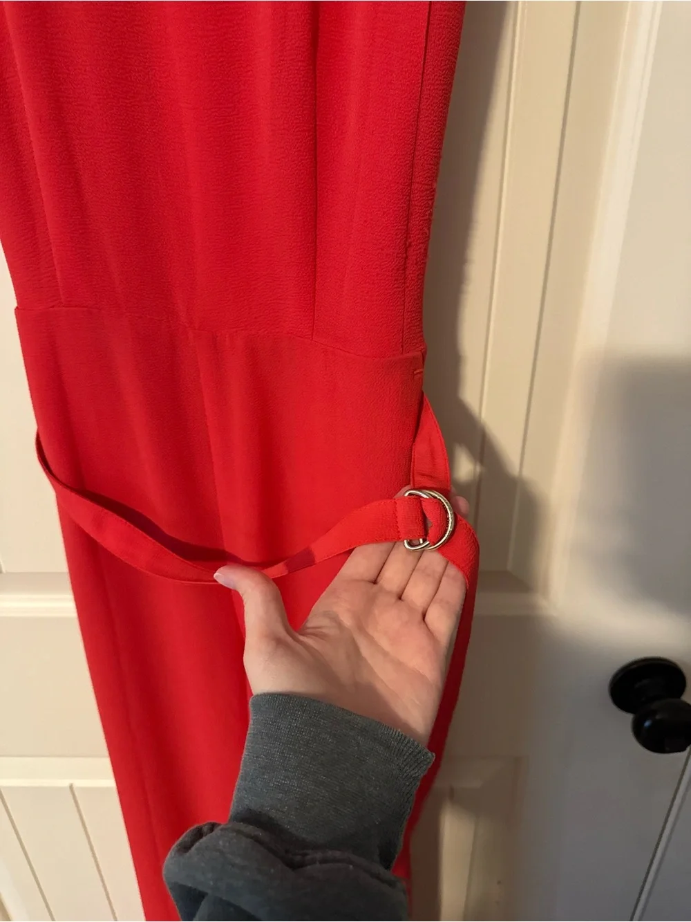 Michael Kors Vibrant Red Sleeveless Wide-Leg Jumpsuit
